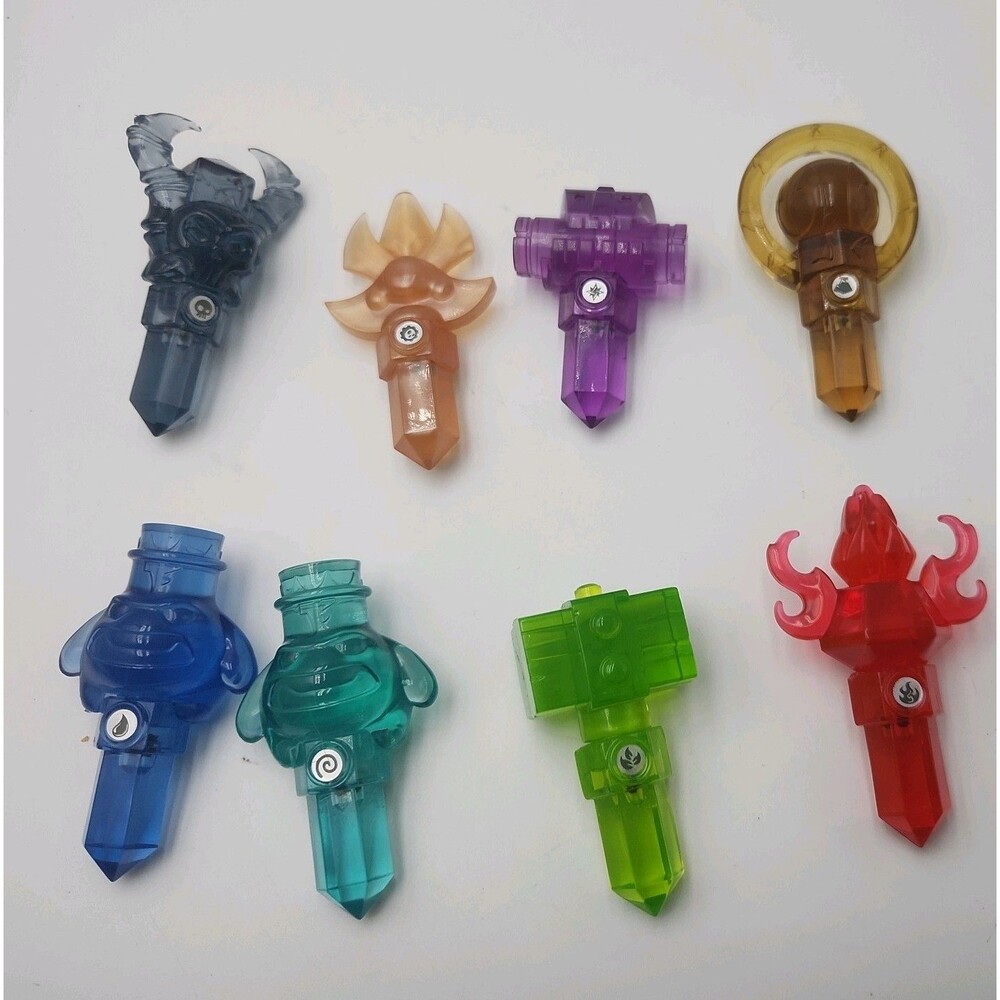 Skylanders Trap Team Lot of 8 Elemental Traptanium Crystals Fire Life Water